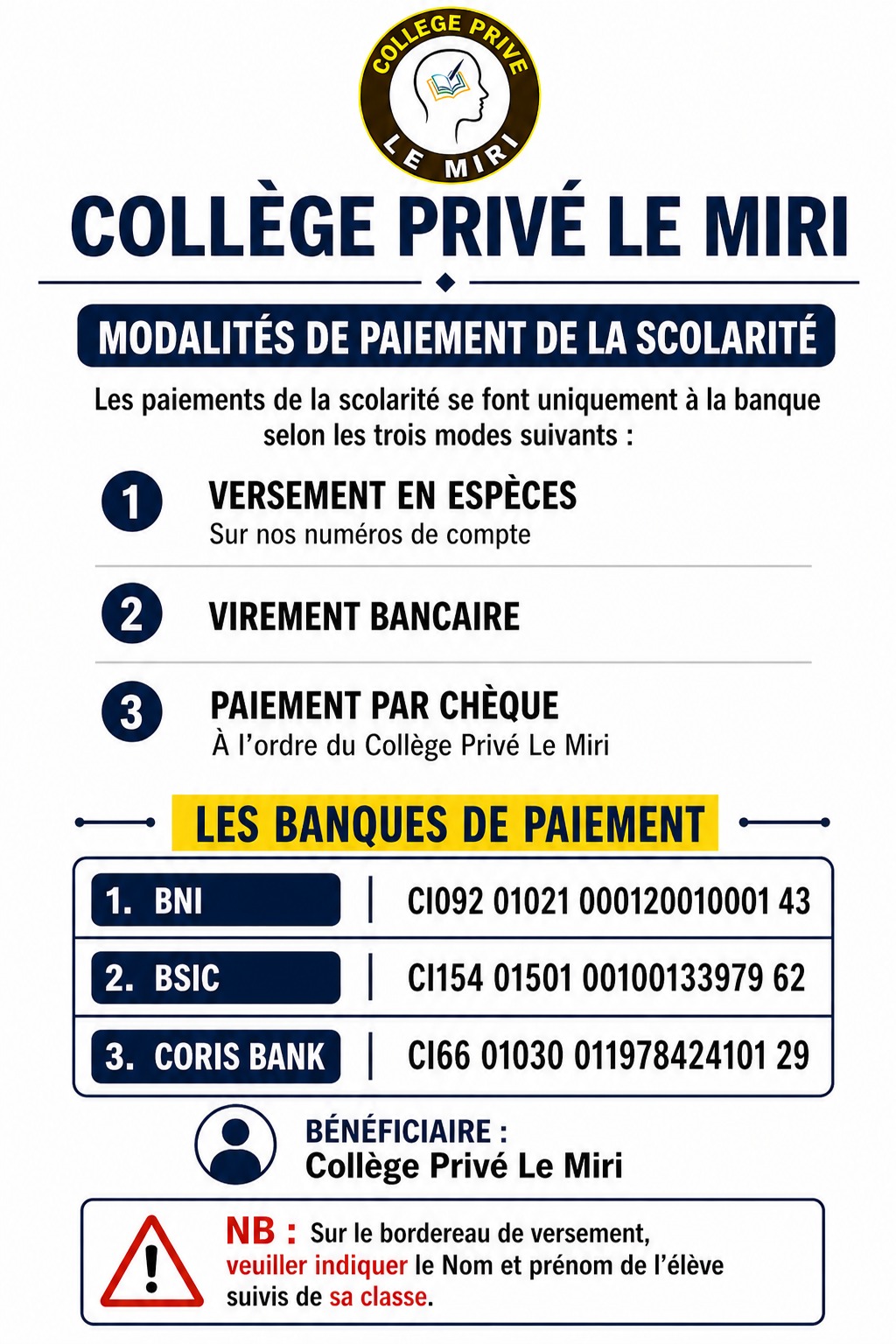 Mode de paiement — RIB